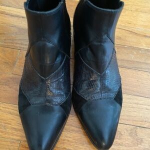 Coach Suffolk Patchwork Bootie. Black Leather/Snakeskin size 9